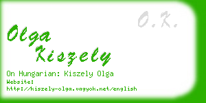 olga kiszely business card